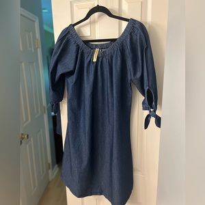 D Lilian Denim off the shoulder dress size L